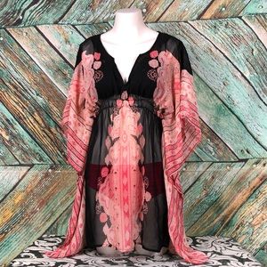 D4 - Tramp Pink & Black Cover Up - M